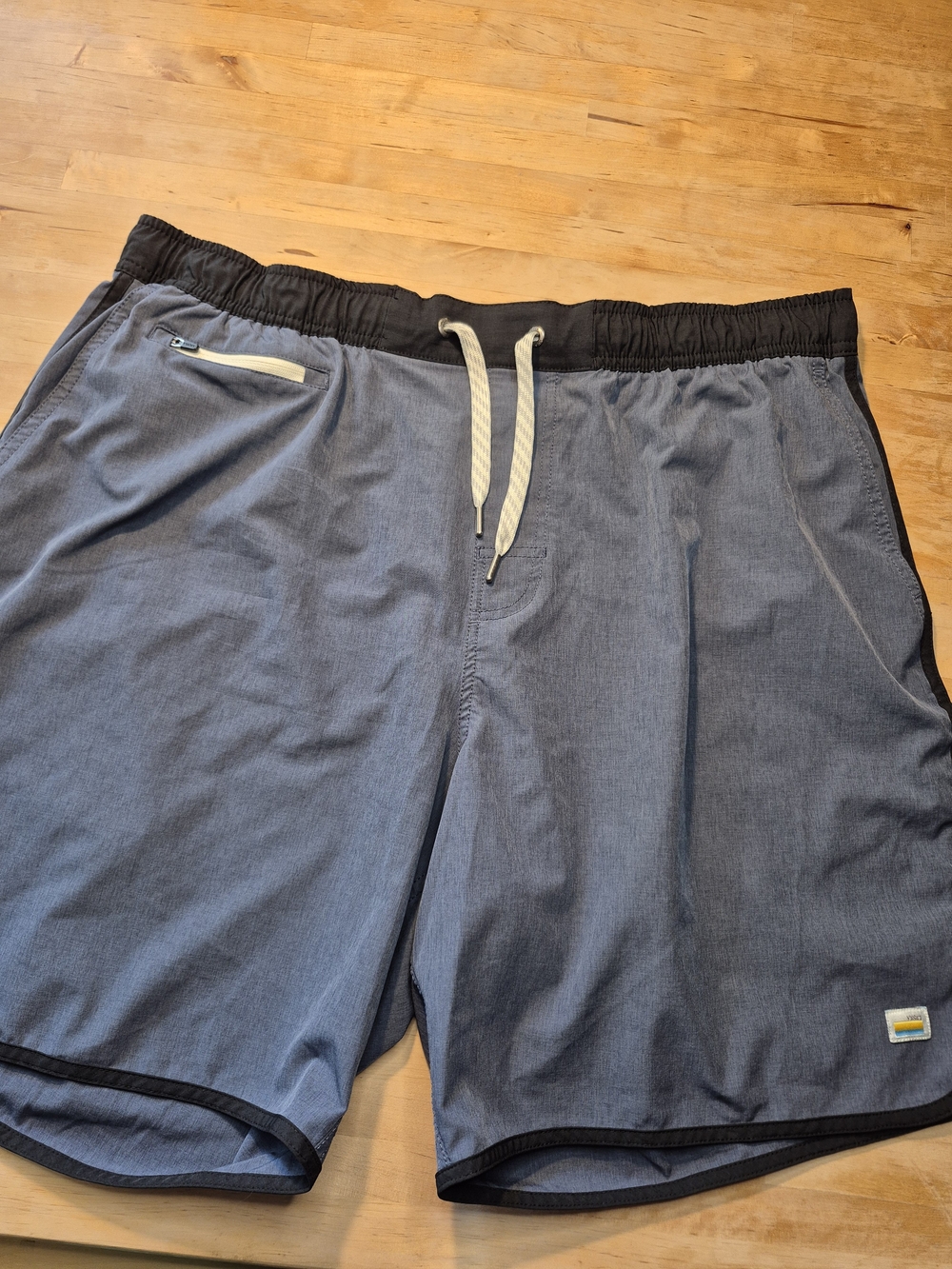 Vuori Blue-Gray Hybrid Drawstring Shorts